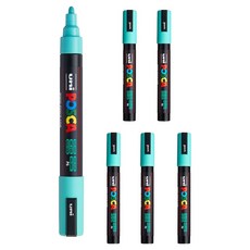 POSCA 粗字用 PC-5M 水綠色, 6個, 1色