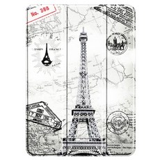 vXTRA 飛創 文藝彩繪 三折式平板皮套, 鐵塔, 1個