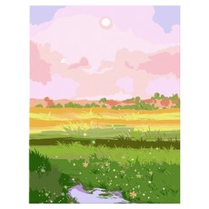 daysoy 感性風景氛圍DIY數字油畫 11 風景11 40 x 50 cm, 1個, 混合色