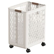 JOSIC 大容量四輪移動收納籃, 米白色, 1個