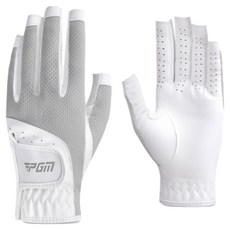 PGM Golf 女款 高爾夫露指手套 PG005, 1套, 白灰色