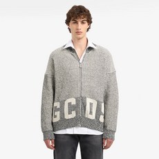 GCDS 男士羅紋低Logo全拉鍊針織外套 DJOKA31115