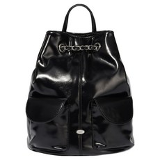 COVERNOT WOMAN 女性幸運草愛心皮革鏈條後揹包, Black