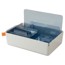 deLi 得力 XDOMO 收納盒 XDM33 加高檔板 31.5 x 21 x 18.6cm, 淺灰色, 1層