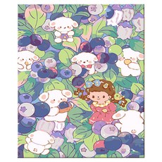 daysoy DIY 油畫 DIY 名畫繪圖組 11 藍莓少女 30 x 40 cm, 1個, 混色