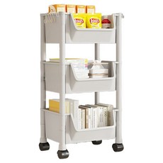 로이 다용도 트롤리 오픈형 30 x 20 x 67 cm, 그레이, 3단