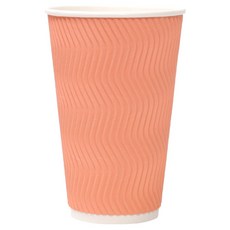 DK CUP Happy Pack Hangyeol 隔熱波浪咖啡紙杯 470ml 粉紅色, 1個, 100入