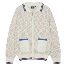 GCDS 中性款 Monogram 針織全拉鍊開襟衫 DIOKA31020