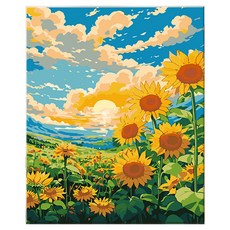 daysoy DIY 油畫 DIY 名畫繪製套組 13 向日葵 30 x 40 cm, 1個, 混合顏色
