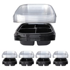 4格小菜容器 黑色, 1入, 25個