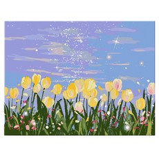 daysoy 感性風景氛圍DIY數字油畫 17 風景17 40 x 50 cm, 1個, 混合顏色