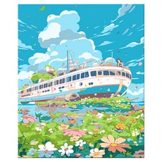 daysoy DIY 油畫 DIY 名畫繪畫套組 4 艦船 30 x 40 cm, 1個, 混合色