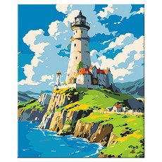 daysoy DIY 油畫 DIY 名畫繪畫套組 3 燈塔 30 x 40 cm, 1個, 混合色
