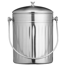 KitchenCraft 復古不鏽鋼廚餘桶 5L, 1個, 銀色