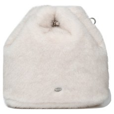 COVERNOT WOMAN 女性幸運草愛心毛絨後揹包, 象牙白