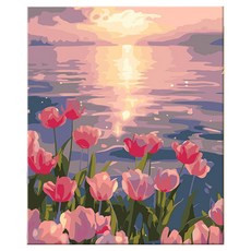 daysoy DIY 油畫 DIY 名畫繪畫套組 9 鬱金香 30 x 40 cm, 1個, 混合色