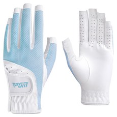 PGM Golf 女款 高爾夫露指手套 PG005, 1套, 白藍色