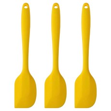 빅벅 다용도 플래티넘 실리콘 알뜰주걱, 노란색, 3개