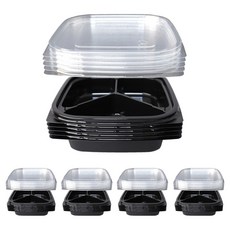 3格小菜容器 黑色, 1入, 25個