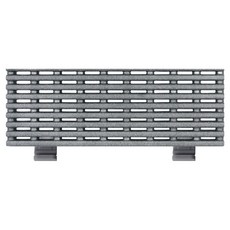 solematte 浴室腳踏板 橫向半尺寸 70 x 25 x 0.3 cm + 橋接器 2入組, 1套, 灰色