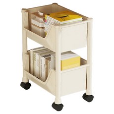 로이 다용도 트롤리 오픈형 30 x 20 x 40 cm, 화이트, 2단