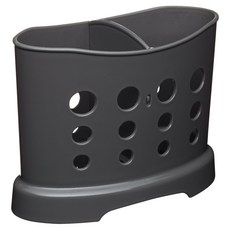 KitchenCraft 雙格餐具瀝水收納架, 1個, 深灰色