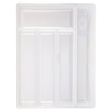 EXCELSA 五格餐具收納盒, 1個, 透白色