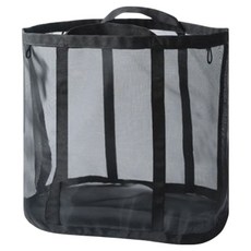 JOSIC 透氣網紗折疊收納籃, 黑色