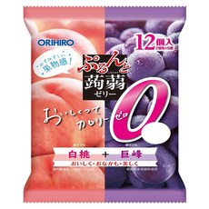 ORIHIRO 蒟蒻綜合果凍 白桃風味 + 葡萄風味, 1個, 18g