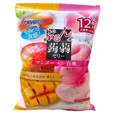 ORIHIRO 蒟蒻綜合果凍 芒果風味 + 水蜜桃風味, 1個, 20g