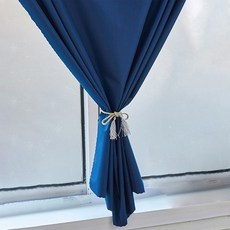 KOVIRA 簡易黏貼式遮光窗簾, 海軍藍