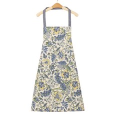 Hesei 民族風繞頸帆布防水廚房圍裙, 1個, 蘭花