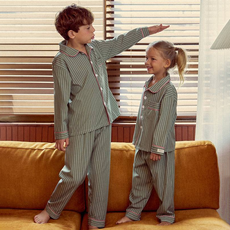 도씨 실크핏 긴팔 카라 잠옷 세트 D-5209