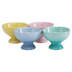 LE CREUSET 冰淇淋杯4件組 雪酪, 1套, 薄荷綠 + 粉色 + 黃色 + 藍色