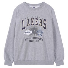 NBA 男女通用 洛杉磯湖人隊 插肩袖 撞色 刷毛 大學T N254TS043P