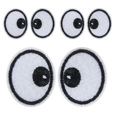 大眼睛刺繡布貼, 混色, 3套