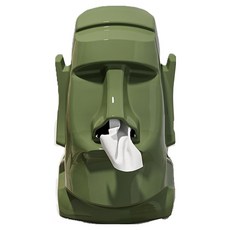 微笑石像方形面紙盒, 卡其色