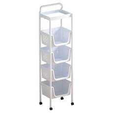 로이 아기자기 플랫 트롤리 35 x 28 x 133 cm, 화이트(K805), 5단