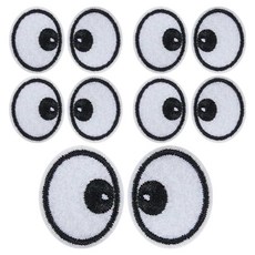 大眼睛刺繡布貼, 5套, 混色