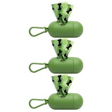 DYY dog&cat 可分解環保撿便袋 環保藥丸撿便器, 15個裝, 3個, 綠色