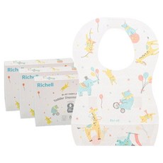 릿첼 유아용 일회용 턱받이, 화이트, 3개, 20개입