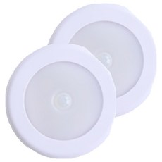 6LED 무선 센서등, 2개, 화이트 + 쿨화이트