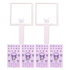 beautyhome 三麗鷗酷洛米DIY方形手鏡 大 2入+貼紙 4入組, 1個, 淡紫色
