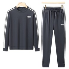 JEEP SPIRIT 男女通用三線配色大學T上下套裝