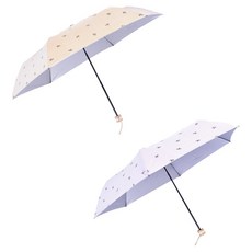 Yo!kAsa 日系蝴蝶結銀膠手開傘/口袋傘/遮陽傘/雨傘/輕量傘 2支