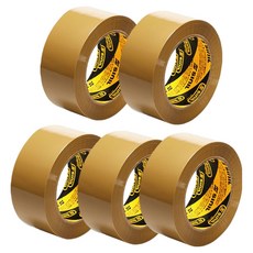 Sinil Tape 輕包裝封箱膠帶 48mm x 80m, 黃色, 5個