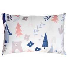 EmBrace 英柏絲 100%天絲純棉加大兒童水洗枕/大童枕, 小小森林 白色