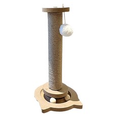 劍麻不掉屑磨爪小型貓爬柱 貓架, 1個, 原木色