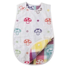 白牌 日式6層紗背心式防踢被, 經典蘑菇