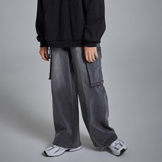 JCB 青少年直筒水洗工裝丹寧褲